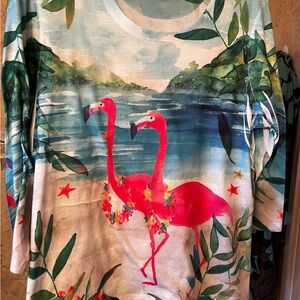 Chico's Tropical Leaf Print Top